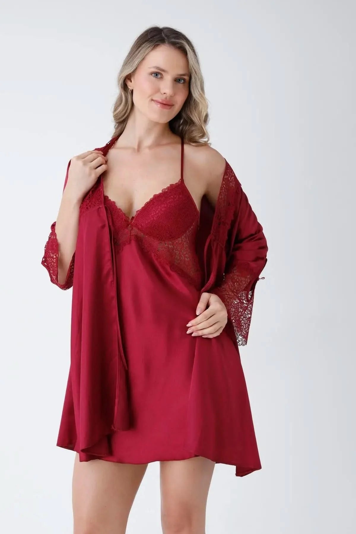 6-Piece Turkish Satin Nightgown Set | Soft, Elegant & Comfortable
